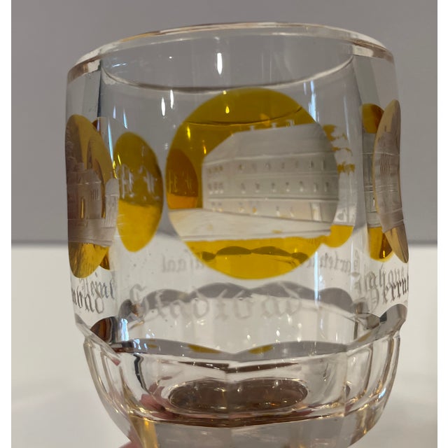 Traditional Antique Bohemian Amber German Goblet For Sale - Image 3 of 7