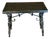Antique Ebony Spanish Console Table With Curved Wrought Iron Stretchers For Sale