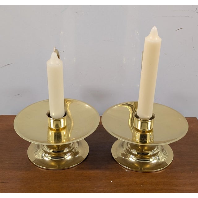 Crafted from solid brass with a warm, radiant finish, this vintage Baldwin chamberstick taper candle holder brings...
