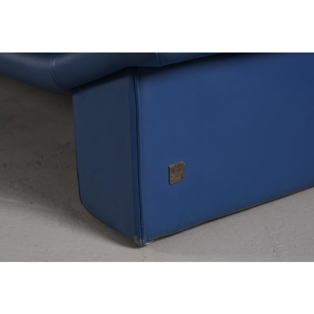 Postmodern Leather Sofa and Lounge Chair by Nicoletti Salotti, Italy, 1980s, Set of 2 For Sale - Image 4 of 18