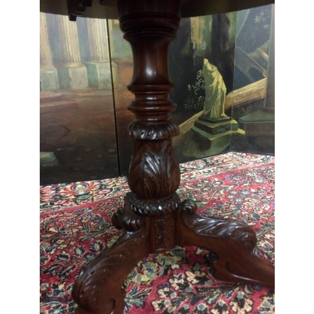 Traditional Antique Tilt Top Table, Carved Empire Table For Sale - Image 3 of 11