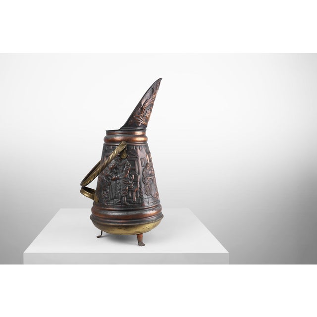 Brown Copper Umbrella Stand with Hammered Relief, 1890s For Sale - Image 8 of 13