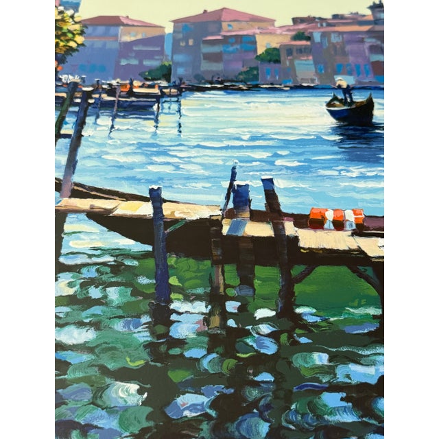 1991 Howard Behrens 'Afternoon Sun' Signed 'Hc' Serigraph of Venice For Sale - Image 4 of 9