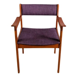 Vintage Danish Teak Purple Armchair For Sale