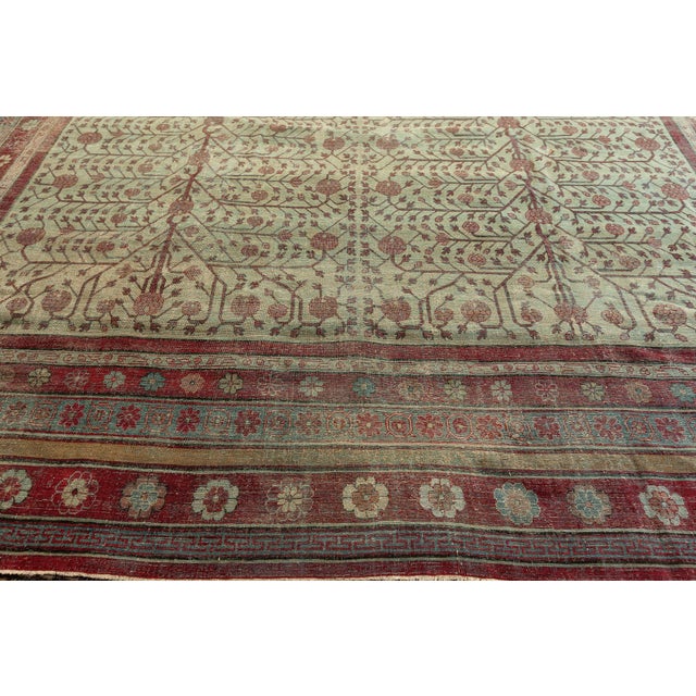 Mid 19th Century Doris Leslie Blau Antique Silk Yarkand Samarkand Rug For Sale - Image 5 of 7