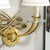 Pair of Art Deco Jules Leleu Polished Brass & Glass Ribbon Sconces For Sale - Image 9 of 12