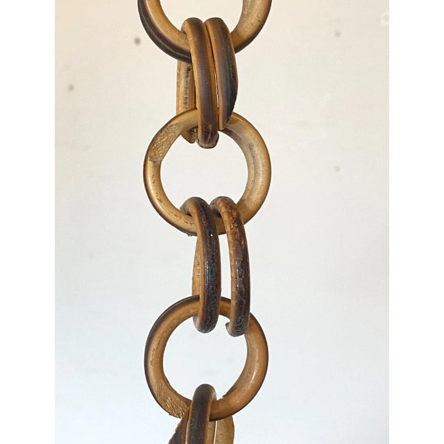 Brown Pendant Light in Straw & Bamboo, 1970s For Sale - Image 8 of 9