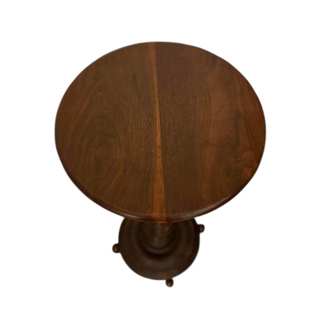 Victorian Early 20th Century Barley Twist Pedestal / Plant Stand in Walnut For Sale - Image 3 of 5