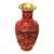 1980s Floral Cinnabar-Style MCM Asian Revival Style Molded Baluster Vase For Sale