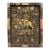 Antique Nepalese Durga Hindu Shrine Brass Wood Stone Inlaid Wall Plaque C1900 For Sale