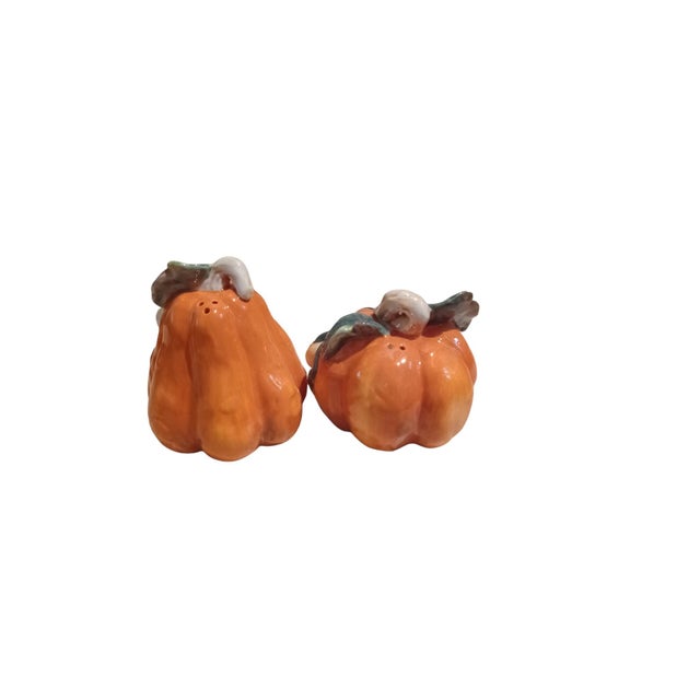 Autumn Accents Pumpkin Salt and Pepper Shakers For Sale - Image 4 of 6