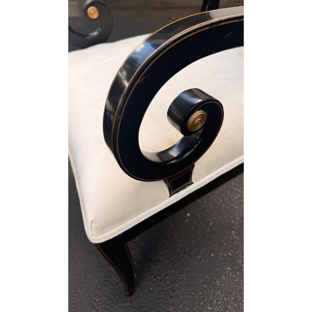 Cream Late 20th Century 10 Kindel Neoclassical Dining Chairs With Scroll Arms – Newly Reupholstered For Sale - Image 8 of 15