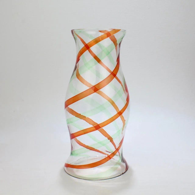 Mid-Century Murano / Venetian Fasce Ritorte Glass Hurricane Lamp Shade For Sale - Image 11 of 11