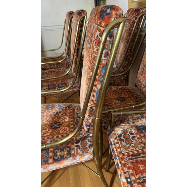 Set of 8 Imperial Brass Dining Chairs Attributed to Weiman / Warren Lloyd for Mastercraft For Sale In Austin - Image 6 of 18