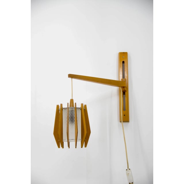 Chandelier and Wall Lamp from Drevo Humpolec, 1970s, Set of 2 For Sale - Image 11 of 13