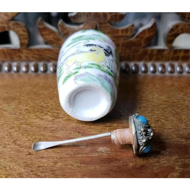 Early 20th Century Early 20th Century Chinese Porcelain Goats Motif Snuff Bottle For Sale - Image 5 of 5