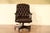 Tufted Brown Leather Executive Swivel Chair With Brass Nailhead Trim and Casters For Sale - Image 4 of 17