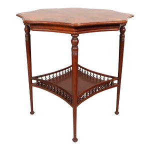 American Aesthetic Mahogany and Inlaid Table