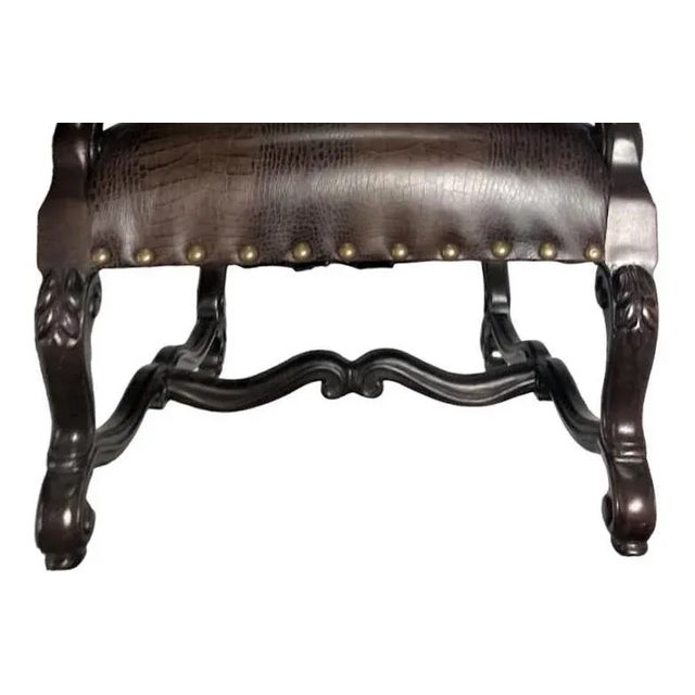 Hacienda Chair Upholstered With Jungle Animals Tapestry and Embossed Cowskin For Sale - Image 9 of 12