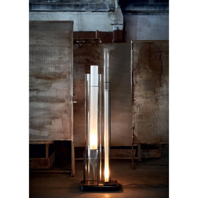 Modern Drima Carlo Moretti Contemporary Mouth Blown Clear Murano Glass Floor Lamp For Sale - Image 3 of 4