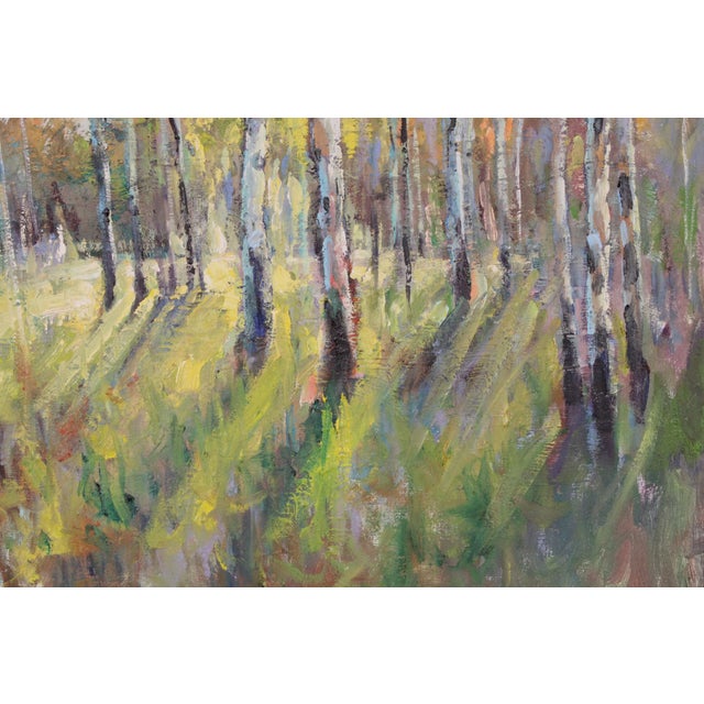 Wood Impressionist Landscape Painting by Ebrahim Amin (Born 1950) For Sale - Image 7 of 11
