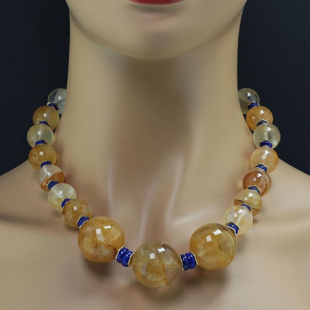 Elegant Golden Quartz and Lapis Lazuli Necklace – 20 Inches Elevate your style with this stunning 20-inch Golden Quartz...