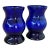 Vintage Hand Blown Cobalt Blue Vases-Pair For Sale