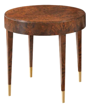 Round Walnut Burl Side Table