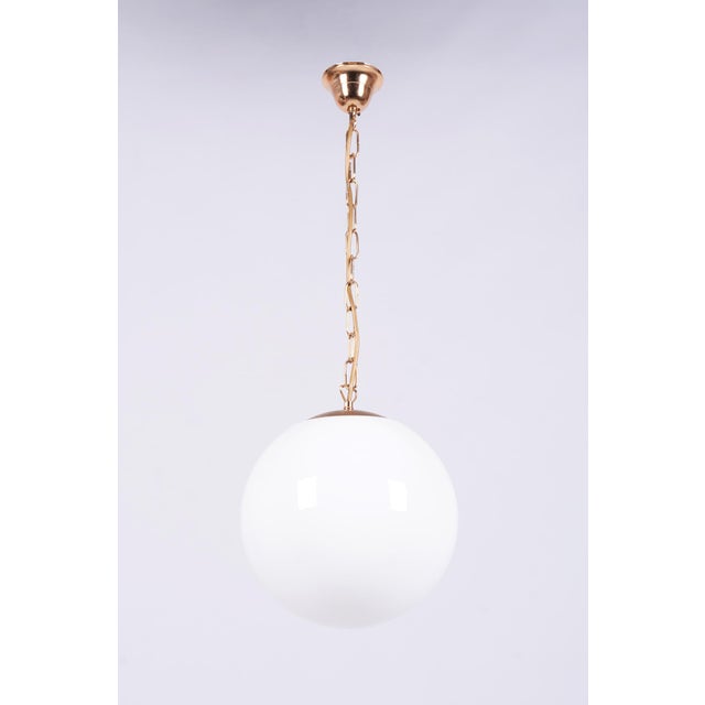 Mid-Century Czech Brass Pendant Light attributed to J. Kamenický Šenov, 1960s For Sale - Image 9 of 9
