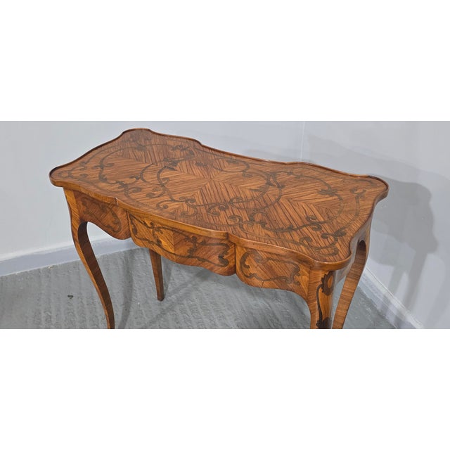 Small French Marquetry Writing Table, 1920 For Sale - Image 13 of 15