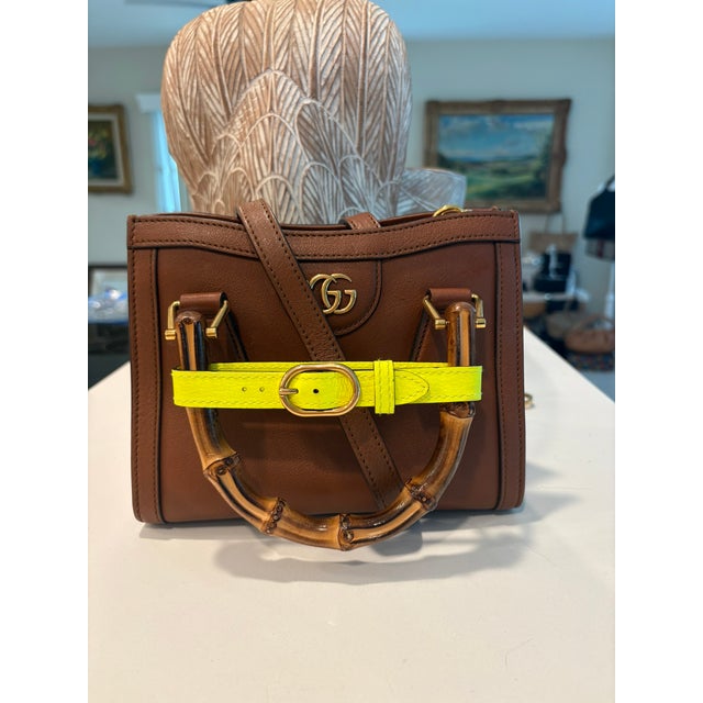 Gucci Diana Brown Leather Bamboo Top Handle Bag Small Tote Bag For Sale - Image 9 of 18