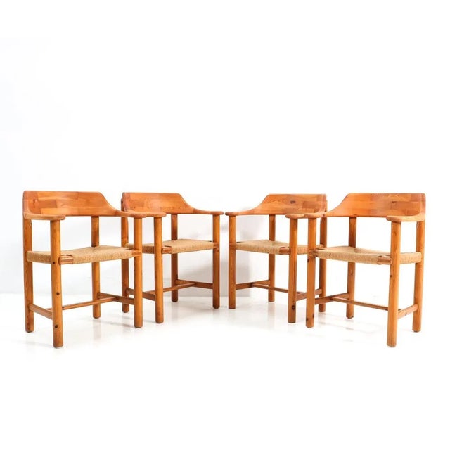 1970s Mid-Century Modern Pine Armchairs by Rainer Daumiller, 1970s, Set of 4 For Sale - Image 5 of 12