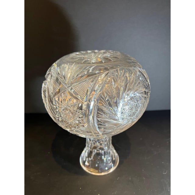 1930s Vintage American Brilliant Period Hobstar Clear Glass Carafe/Decanter For Sale - Image 5 of 10