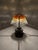 Metal Mid-Century Table Lamp Iron and Hammered Glass Longobard Style, Italy, 1970s For Sale - Image 7 of 14