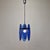 Exceptional glass pendant, fabricated by VECA Italy in the 70's. Six beautiful facet cut glass panels in stunning blue....