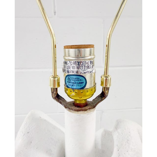 White Vintage John Dickinson Style Draped Plaster Floor Lamp For Sale - Image 8 of 9