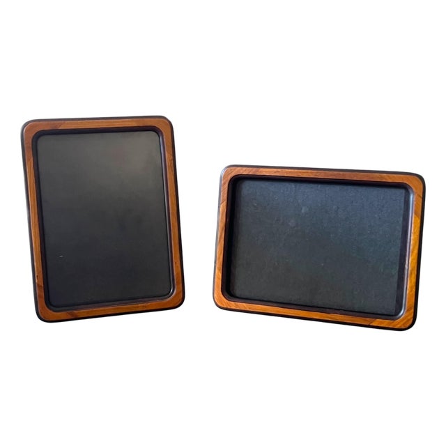 1970s Pair of Danish Modern Solid Wood Picture Frames for 5x7 Photos For Sale