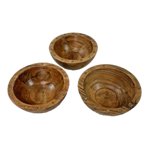 Frontgate Wood Serving Snack Bowls Set of 3 "Teigen"