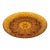 1960s Indiana Sandwich Glass Tiara Amber Deviled Egg Serving Platter Sawtooth Rim 12" For Sale
