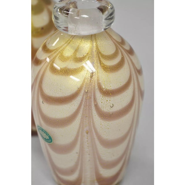 Mid 20th Century Balboa Barovier Toso Handblown Murano Glass Pink Gold Decanter Bud Vase For Sale - Image 9 of 11