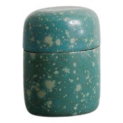 Swedish Mid-Century Turquoise Ceramic Box by Hans Hedberg, 1940s For Sale
