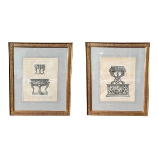 Antique Giovanni Battista Piranesi Italian Pair of Roman Antiquities Engravings For Sale