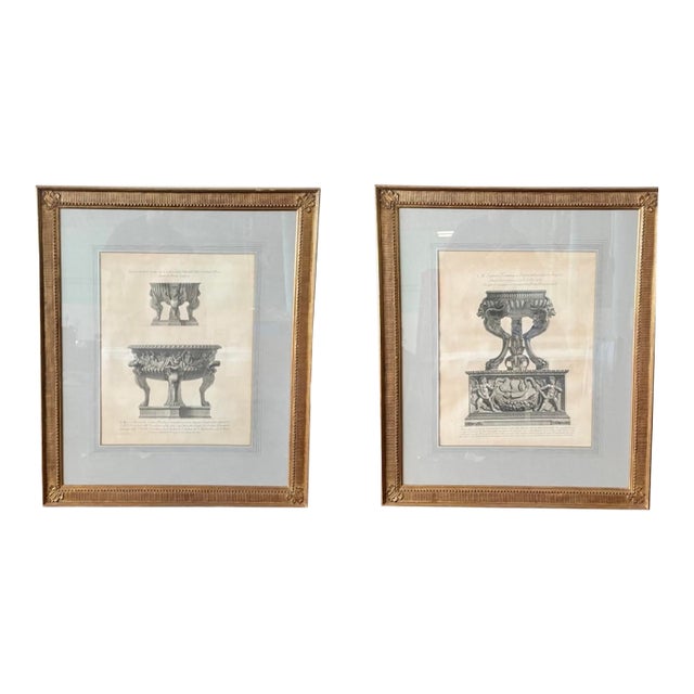 Antique Giovanni Battista Piranesi Italian Pair of Roman Antiquities Engravings For Sale