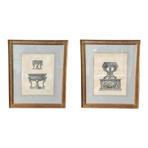 Antique Giovanni Battista Piranesi Italian Pair of Roman Antiquities Engravings