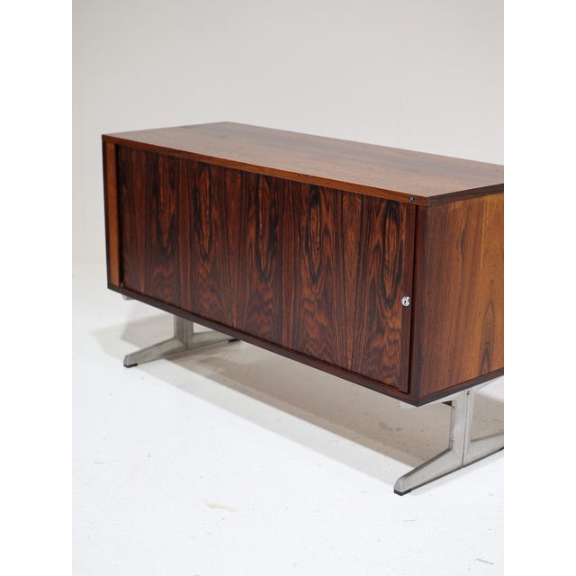 1960s Dry Bar Tambour Cabinet in Rosewood and Metal from Nipu, Denmark, 1960s For Sale - Image 5 of 15