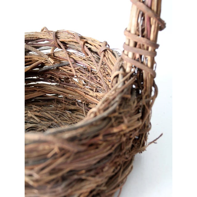 Vintage Rustic Twig Basket For Sale - Image 11 of 12