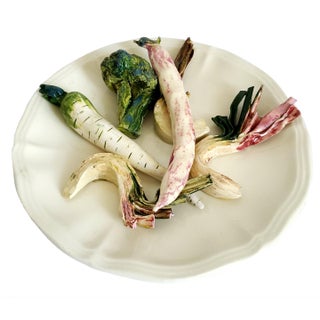 Christine Viennet Porcelain Plate Trompe l'Oeil Signed For Sale