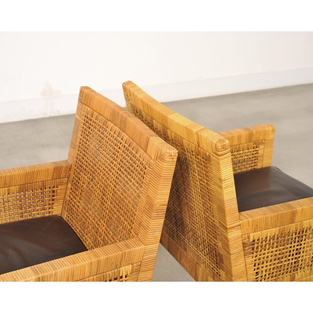 Set of Four Billy Baldwin for Bielecky Cane Dining Armchairs For Sale - Image 10 of 18