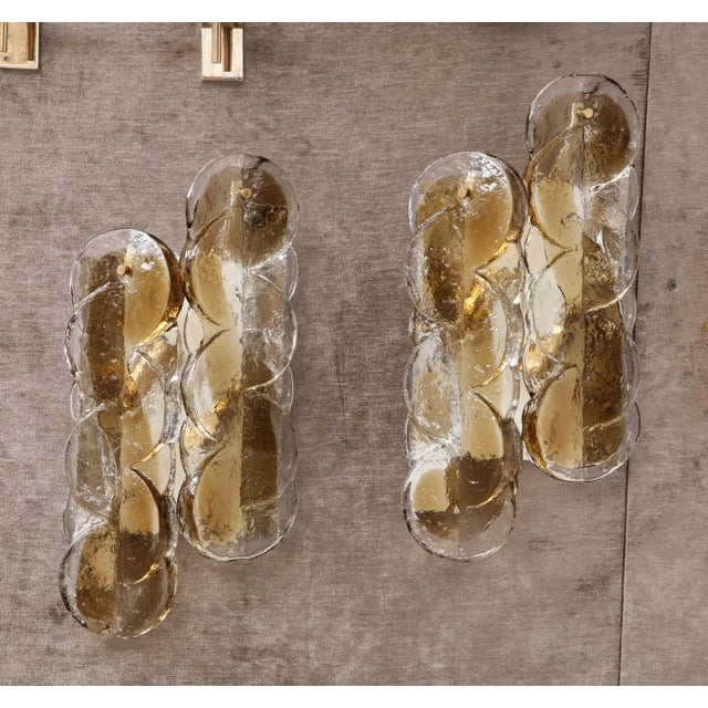 J.T. Kalmar Mid-Century Citrus Swirl Glass Sconces by Kalmar. - A Pair For Sale - Image 4 of 11