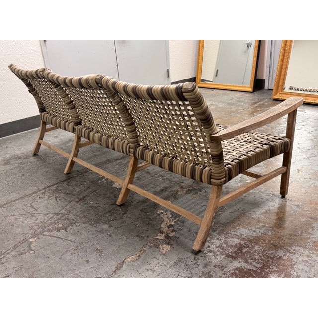 Frontgate Isola Woven Teak Sofa, Outdoor For Sale In San Francisco - Image 6 of 12